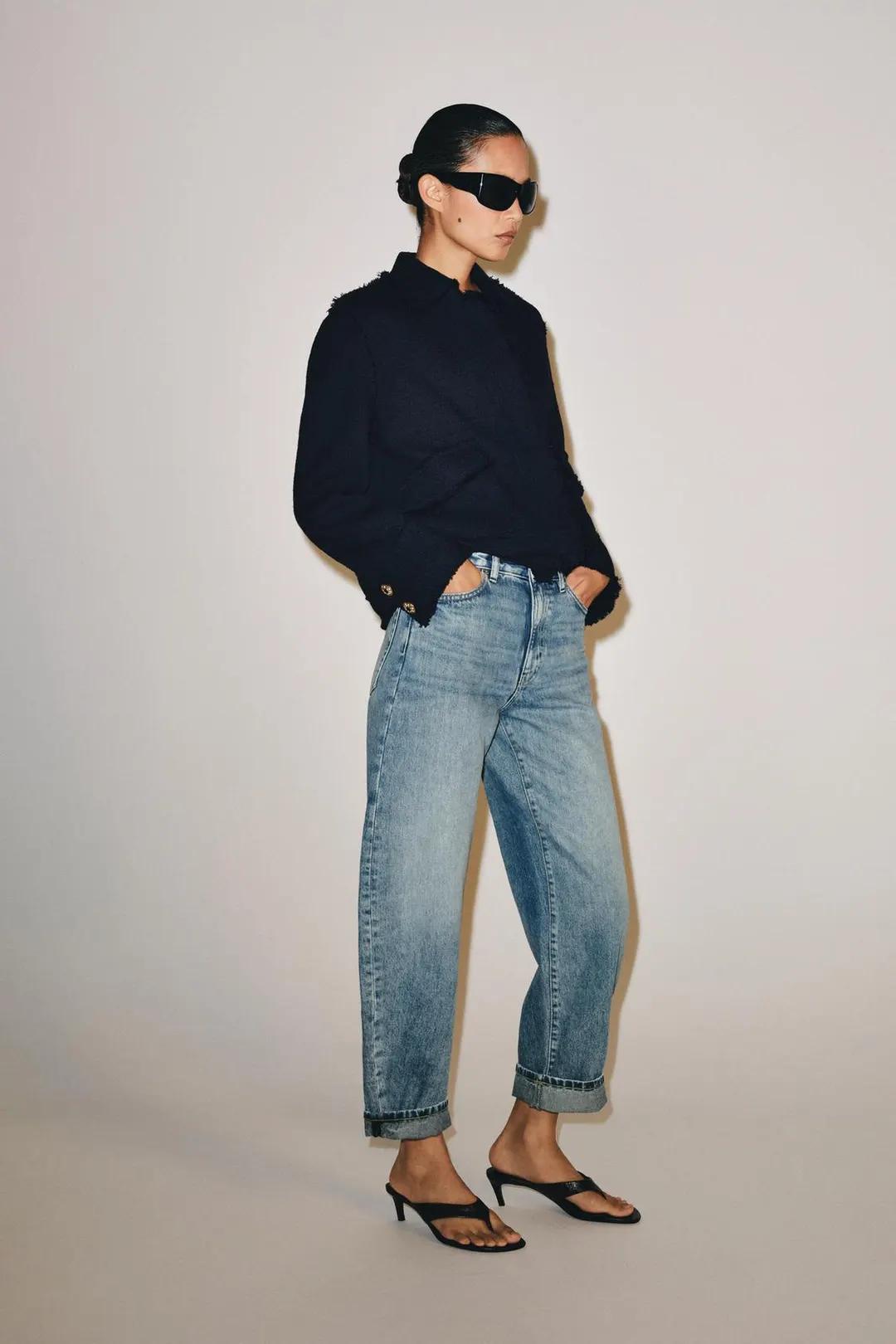 Джинсы-баллоны с отворотами ZW Collection, Zara