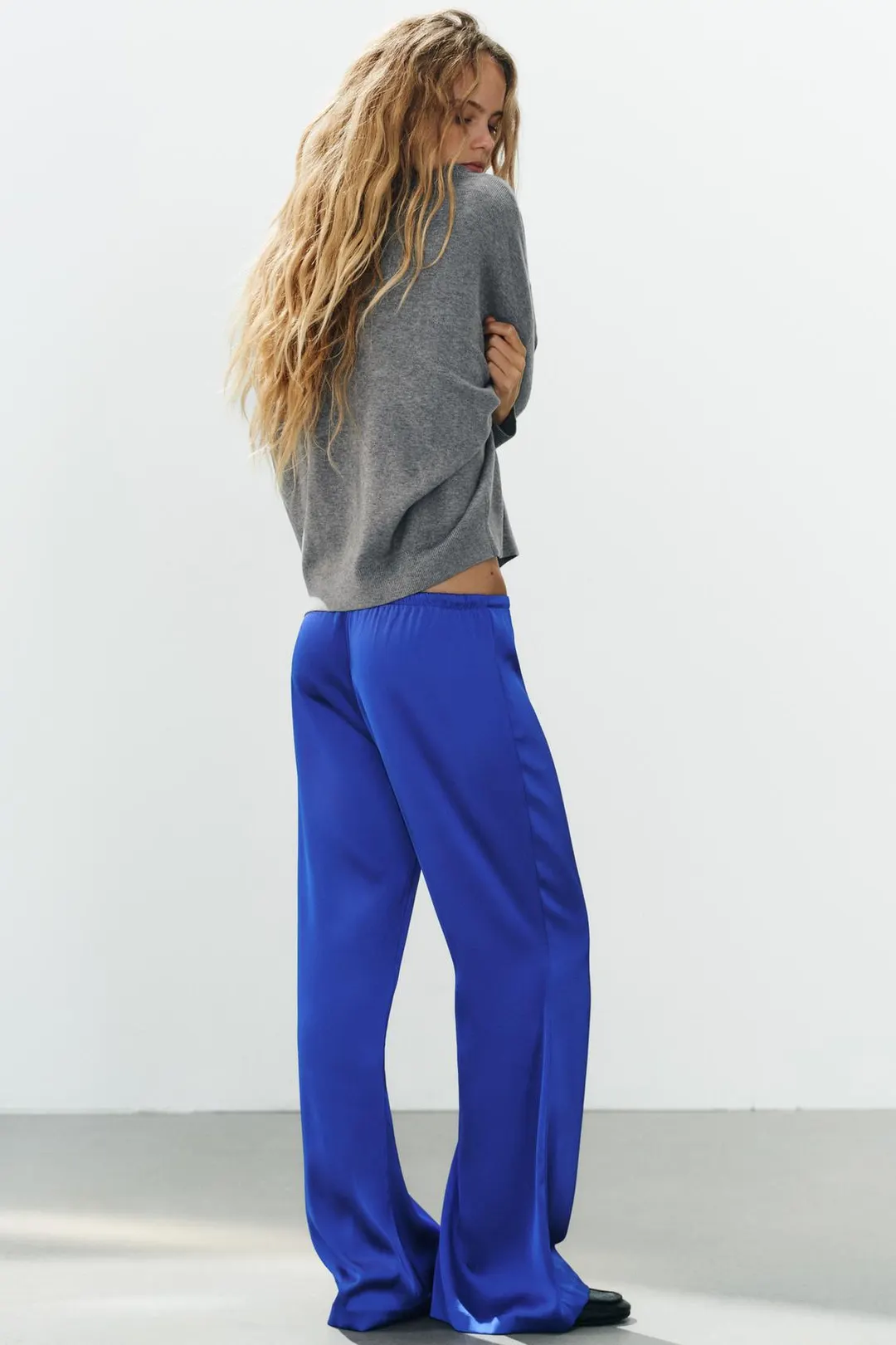 Брюки атласные с кулиской, Zara