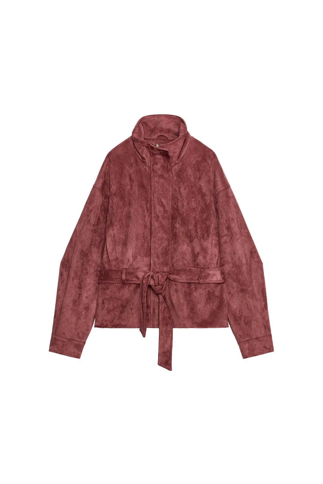 Куртка из искусственной замши с поясом, Zara
