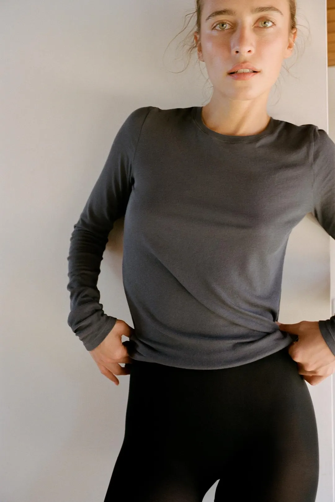 Футболка с длинными рукавами из модала и шелка, Zara