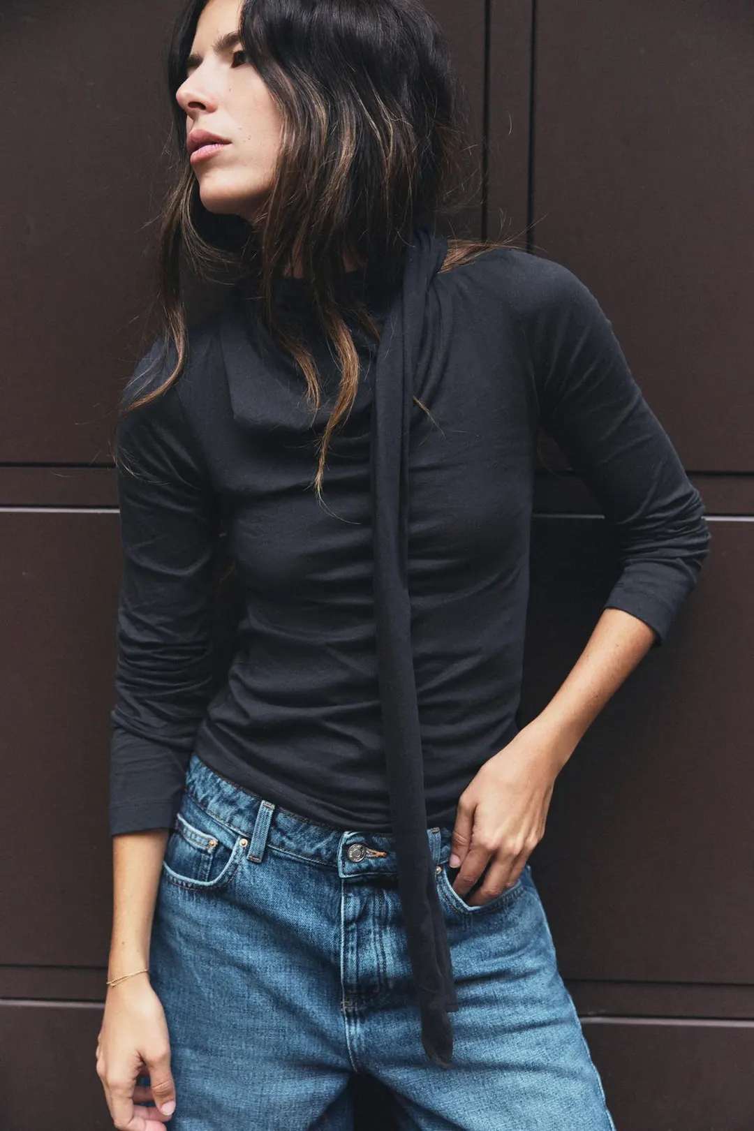 Топ с драпированным вырезом, Zara