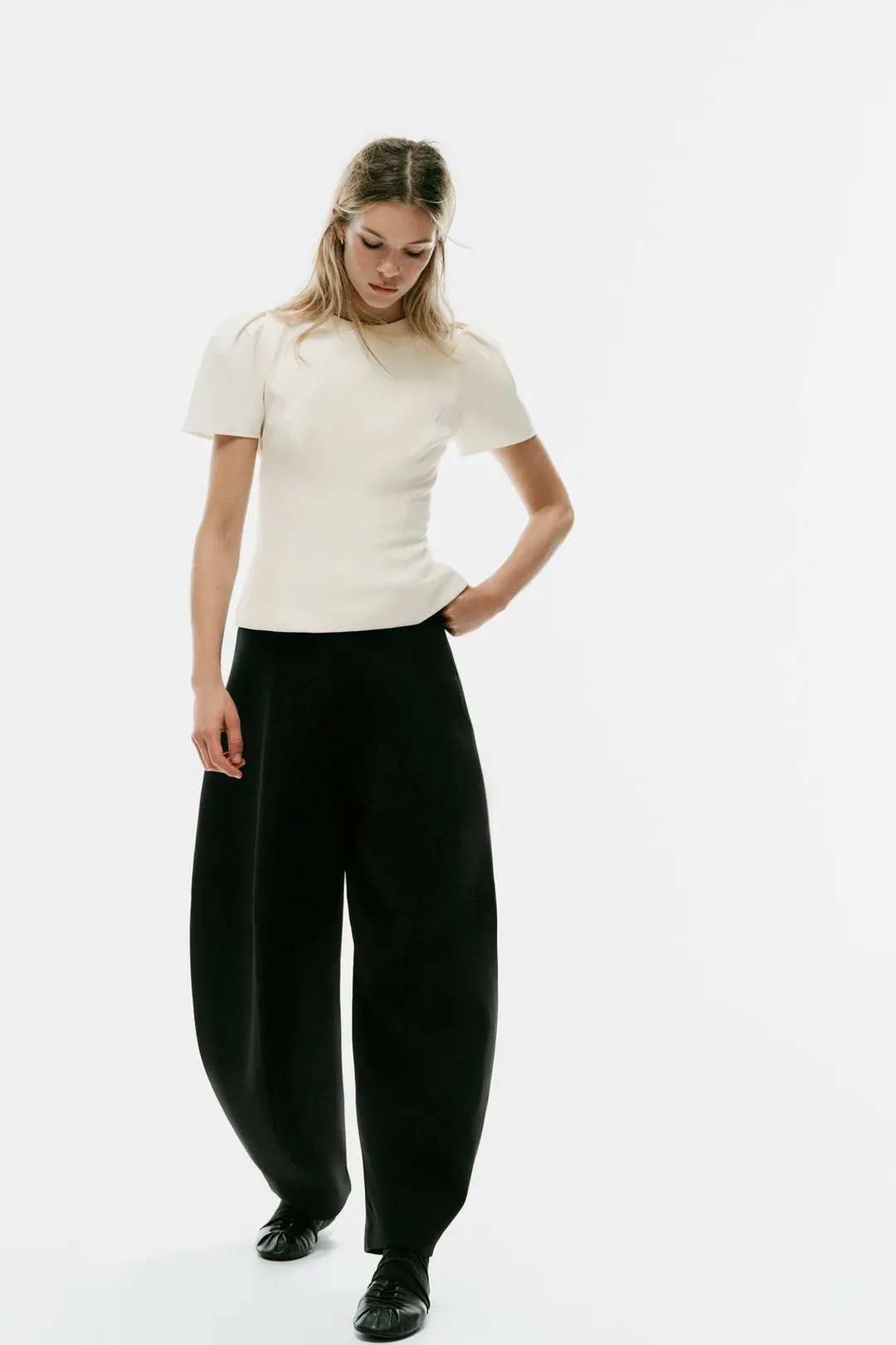 Топ с объемными рукавами, Zara