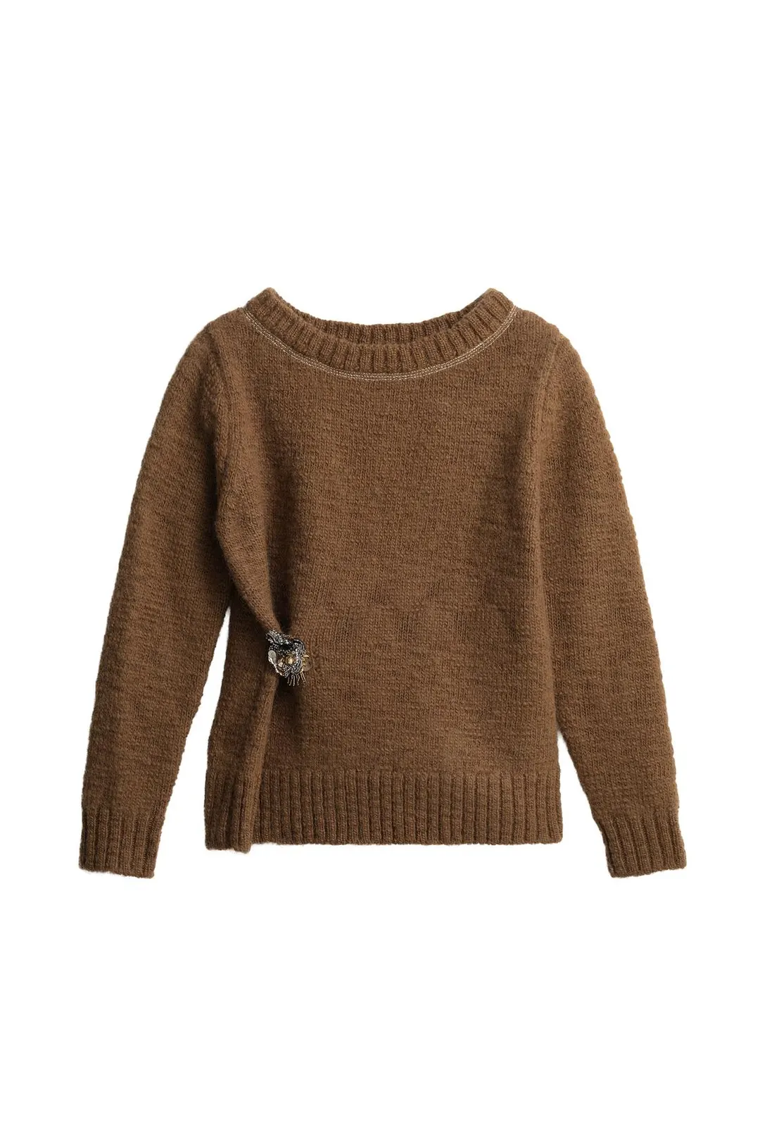 Джемпер шерстяной с брошью Limited Edition, Zara