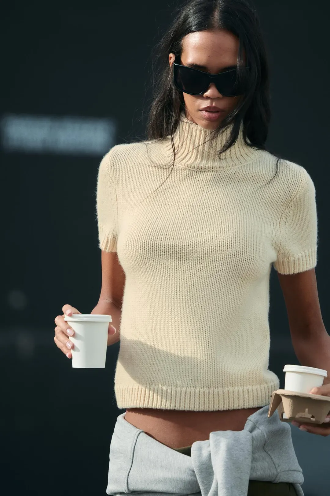 Вязаный свитер с короткими рукавами, Zara