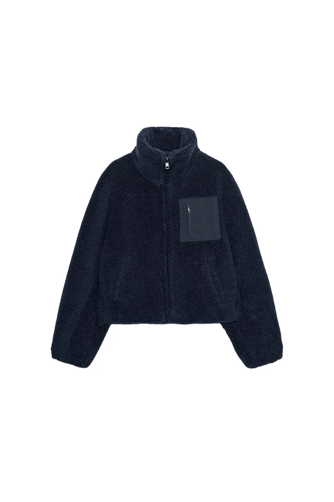 Куртка из искусственной овчины с контрастным карманом, Zara