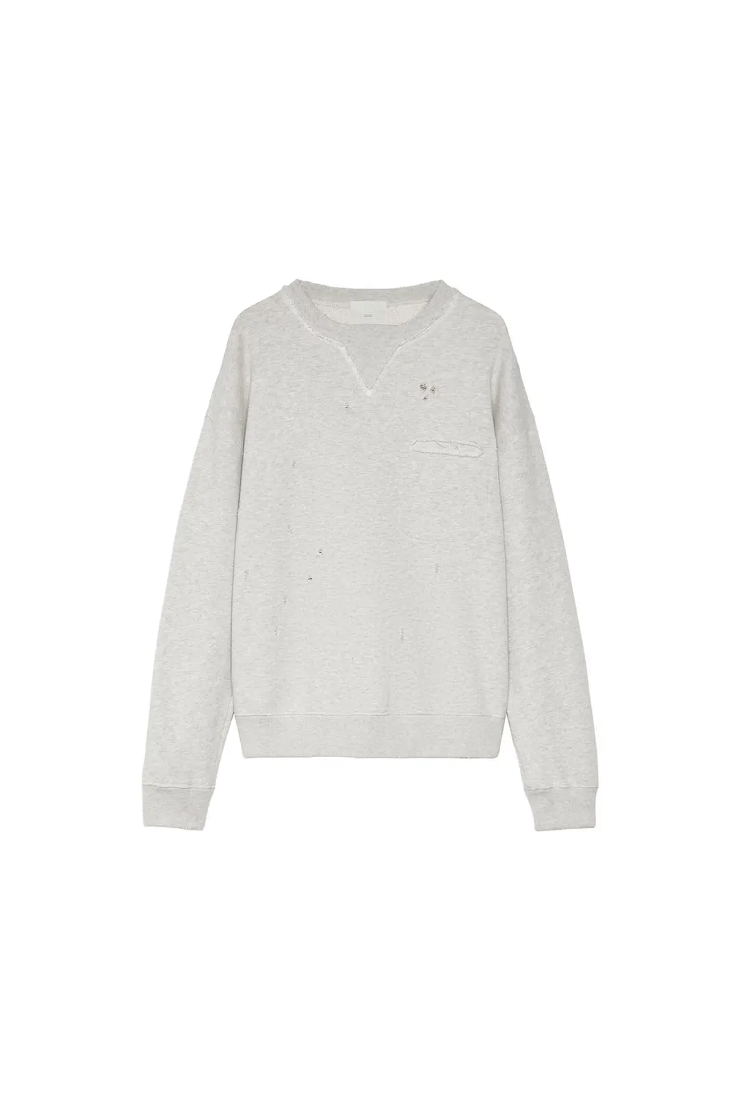 Однотонный свитшот с эффектом потертости и вышивкой, Zara