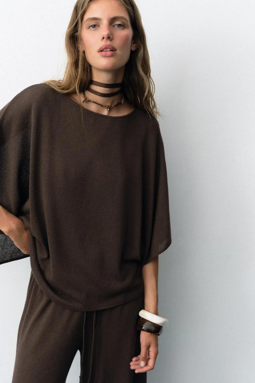 Топ фактурный с короткими рукавами, Zara