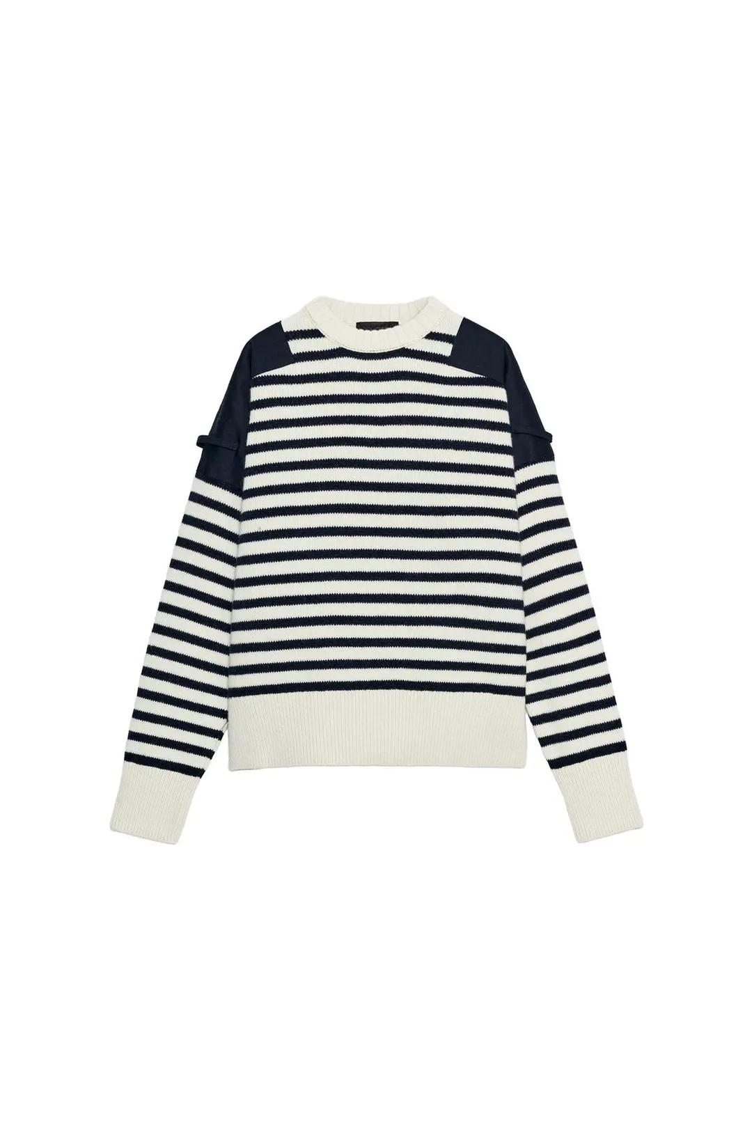 Свитер из смесовой шерсти с контрастными плечами, Zara