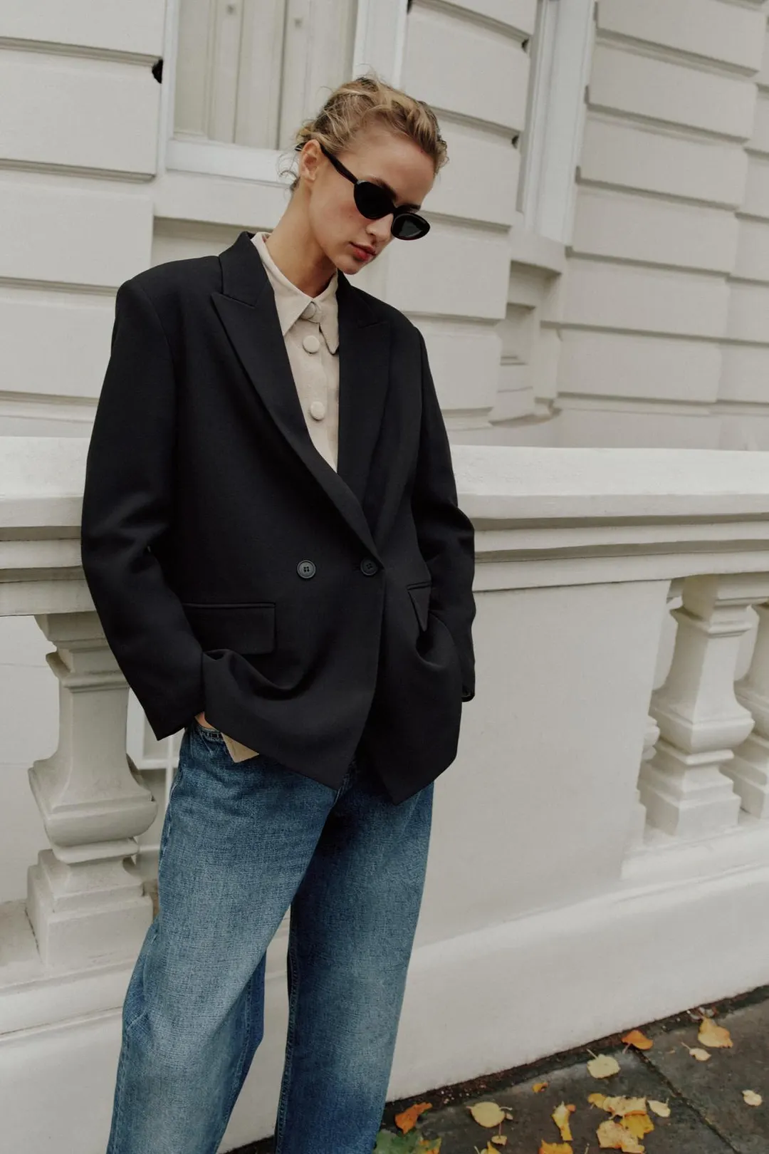 Двубортный блейзер оверсайз, Zara