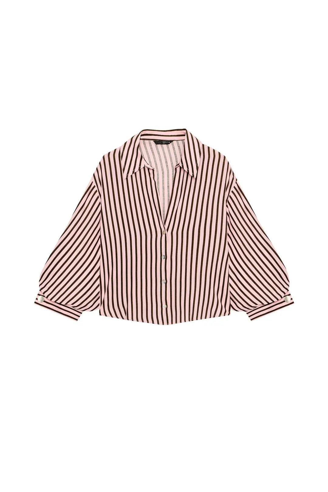 Рубашка в полоску с пышными рукавами, Zara