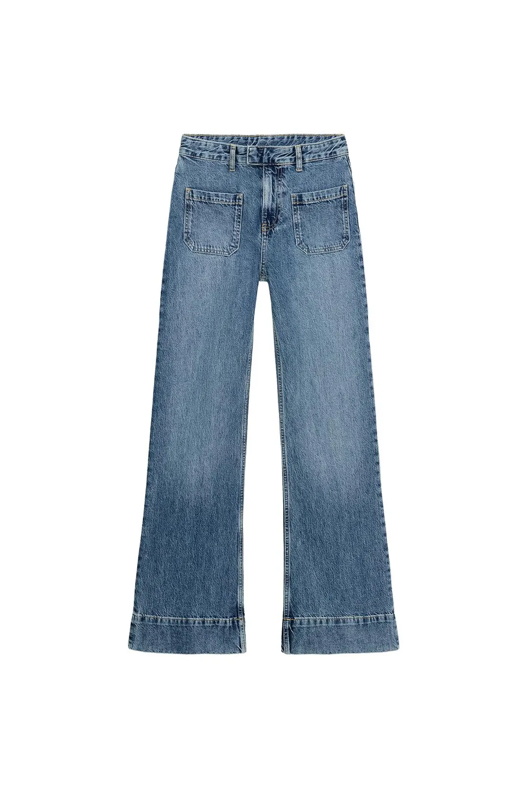 Расклешенные джинсы ZW Collection с высокой посадкой и карманами, Zara