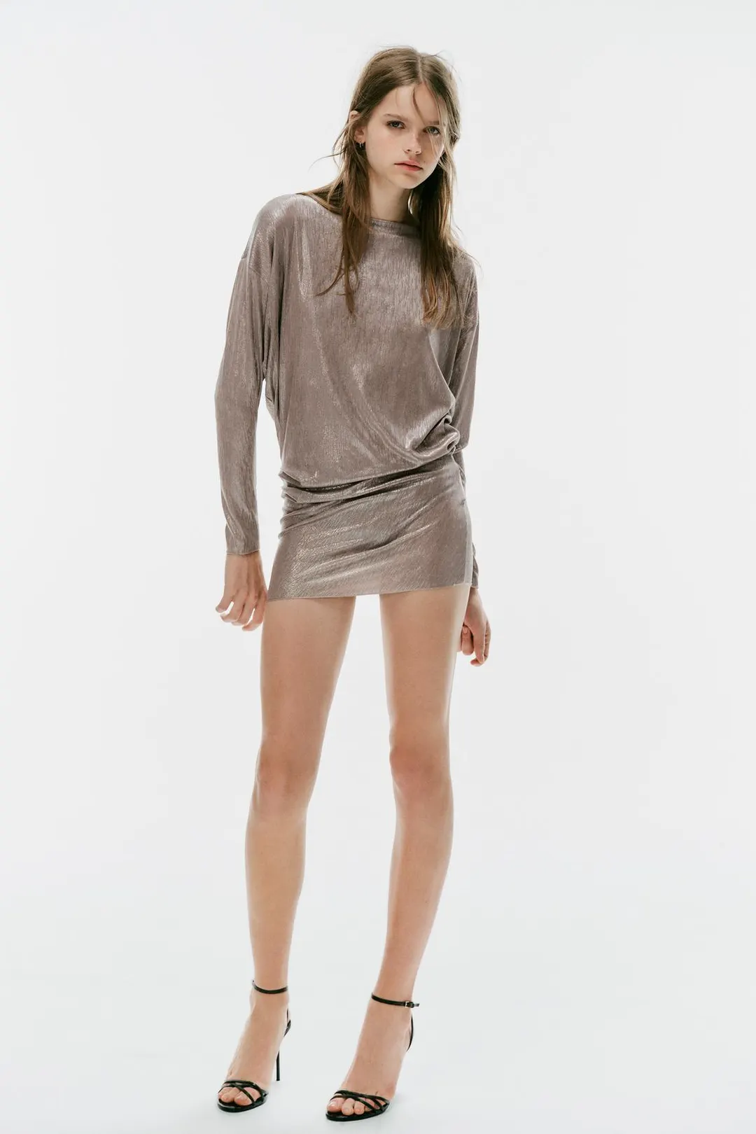 Топ с вырезами и эффектом металлик, Zara