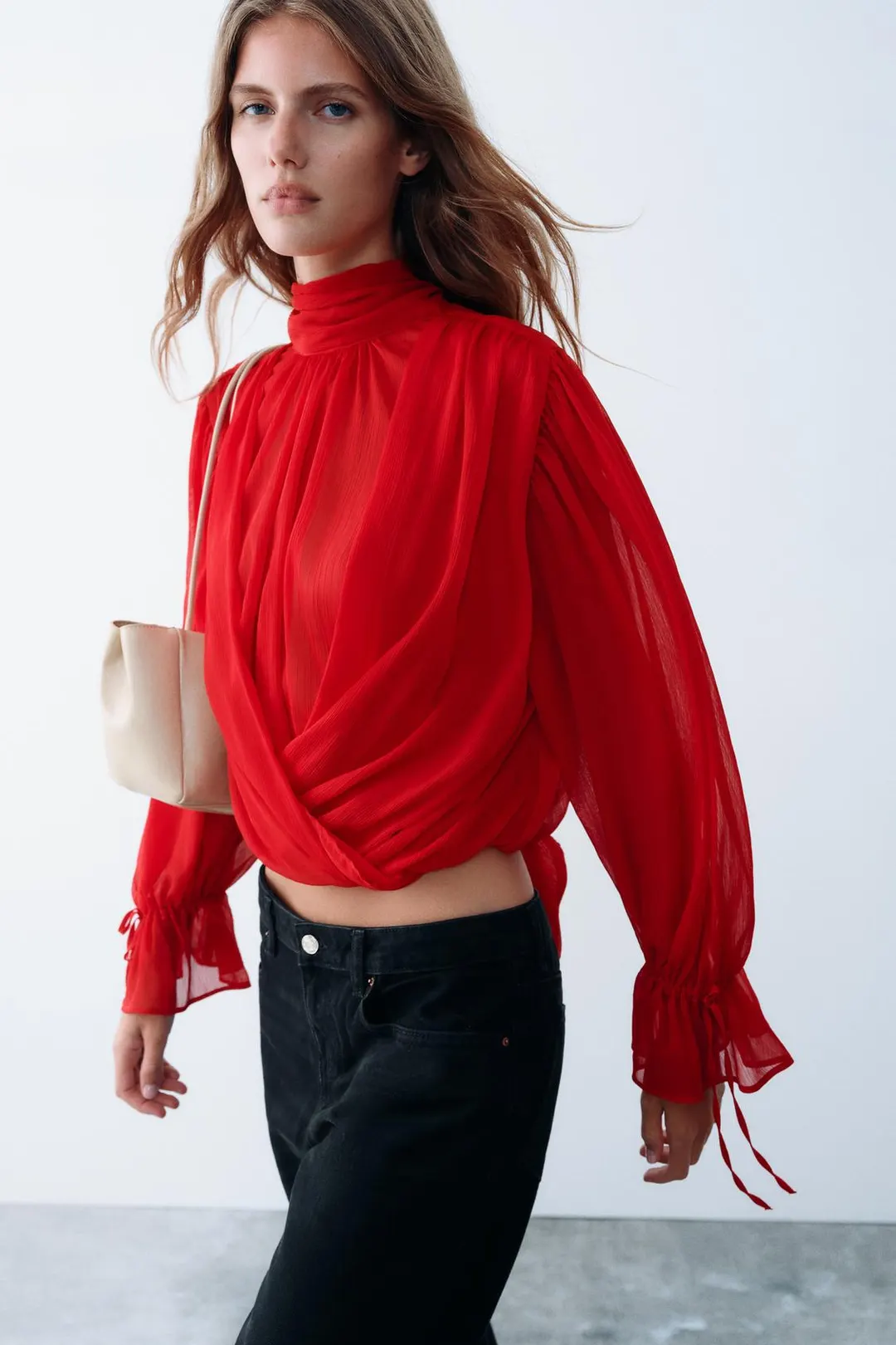 Топ драпированный с завязками сзади, Zara
