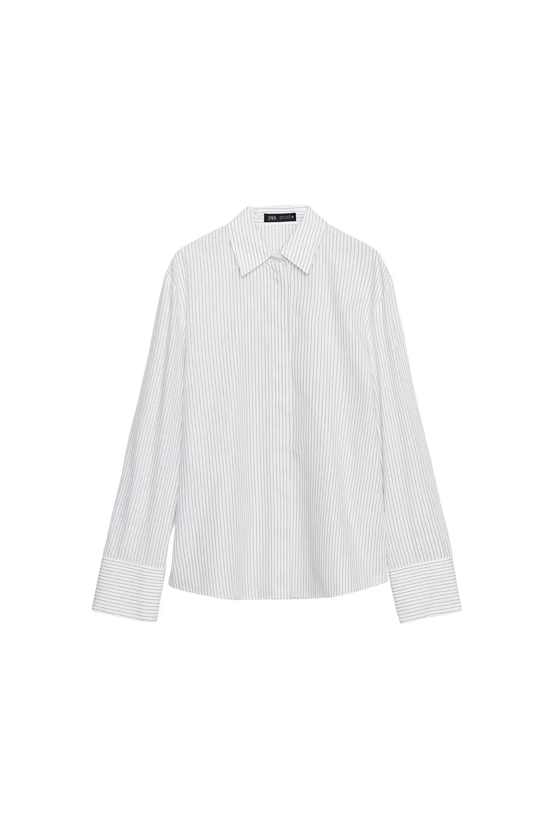 Рубашка в полоску с хлястиками на талии ZW Collection, Zara