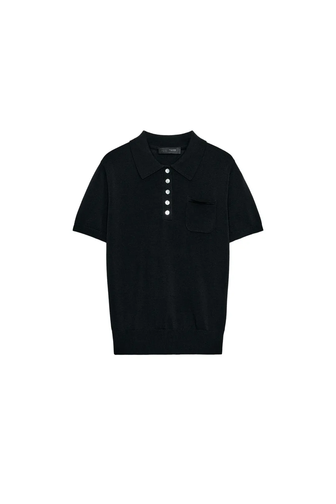 Вязаное поло с короткими рукавами, Zara