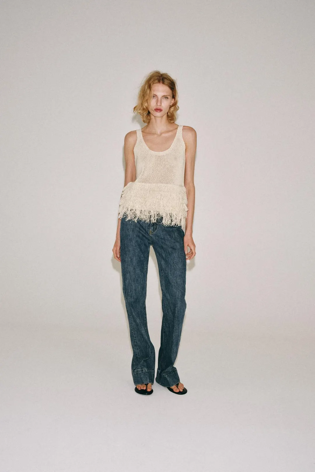 Вязаный топ с бахромой, Zara