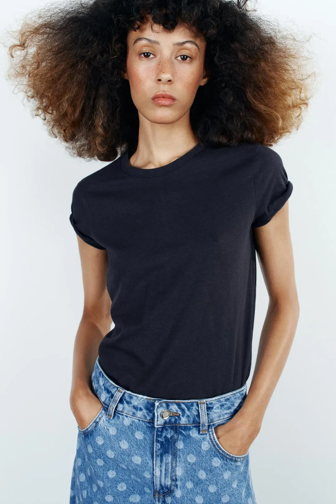 Футболка из хлопка с короткими рукавами, Zara