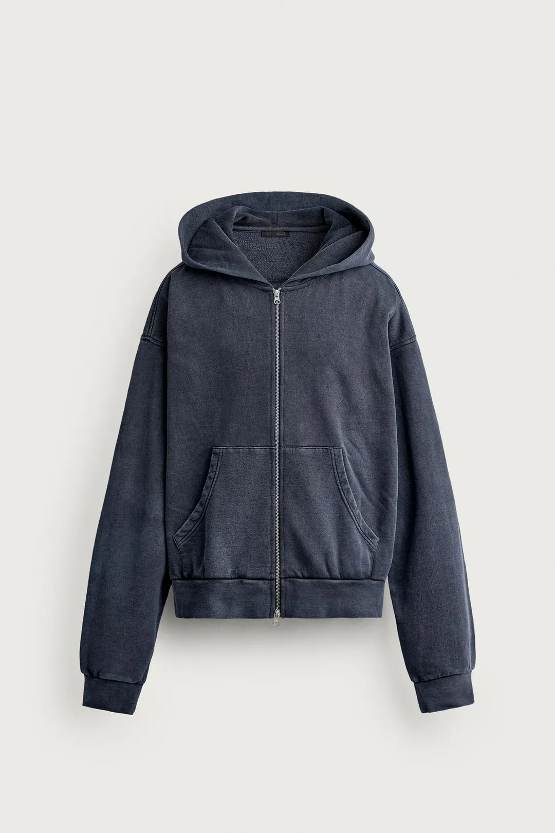 Базовое худи свободного прямого кроя на молнии, Zara