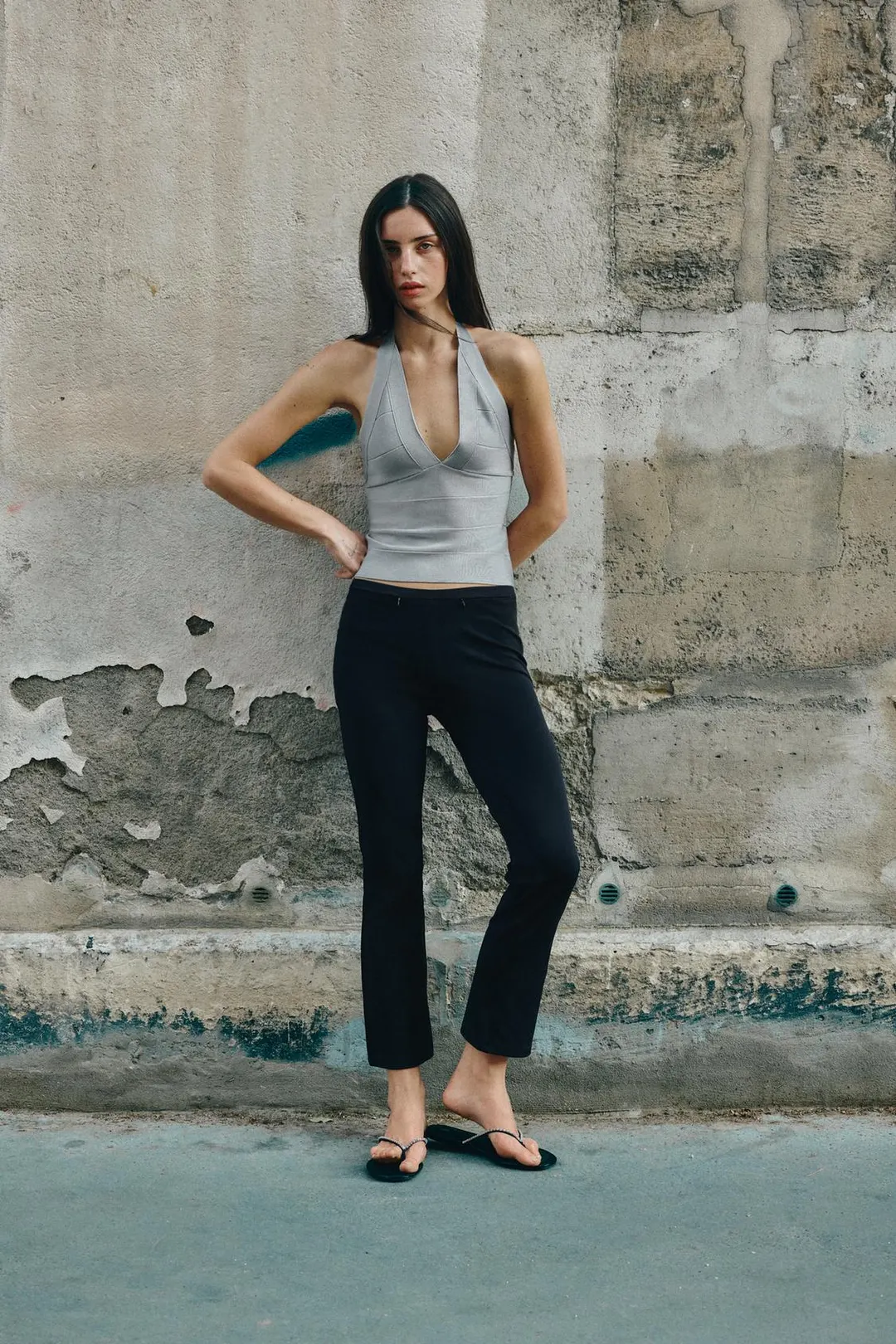 Брюки с карманами на молнии, Zara