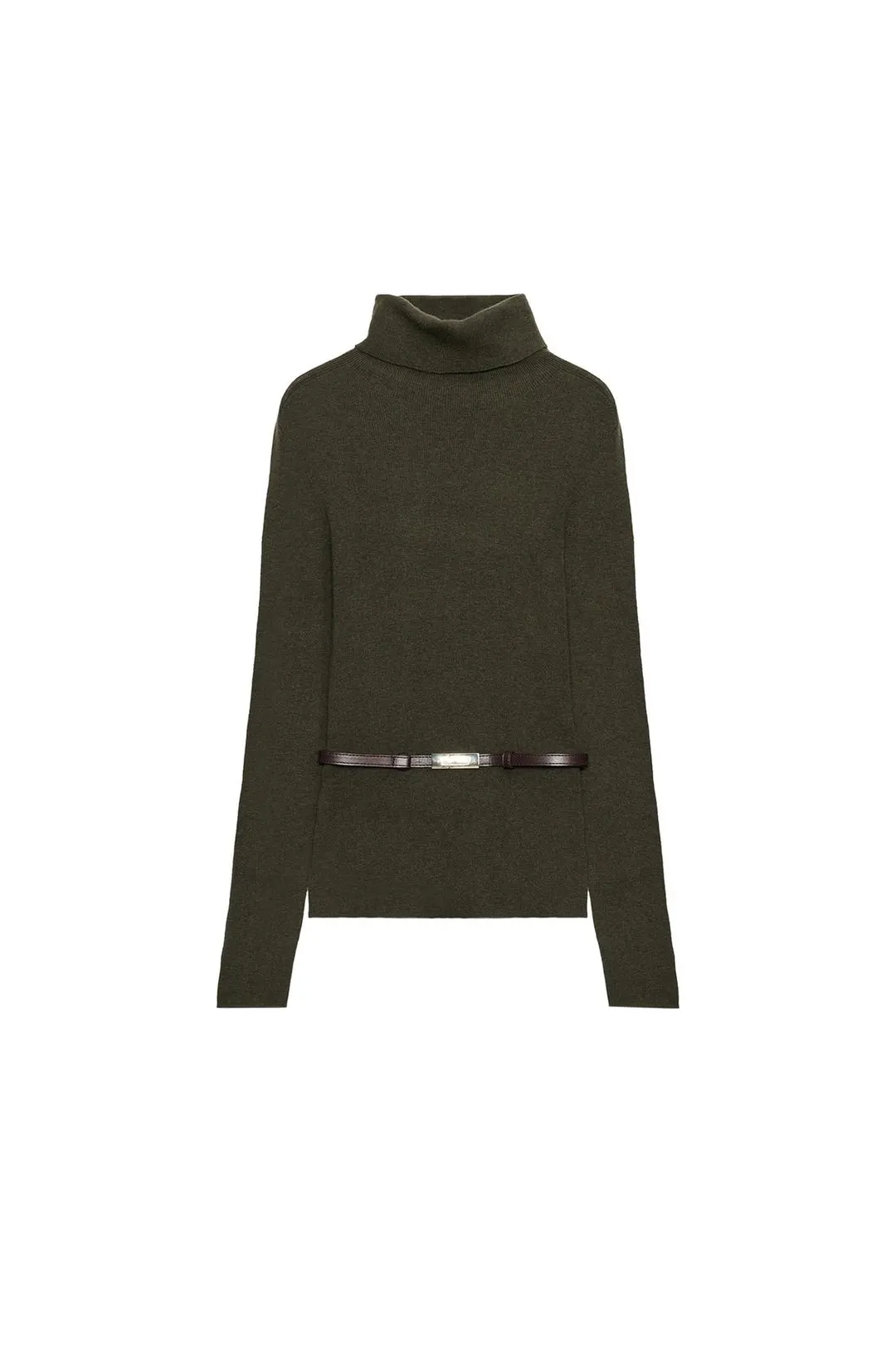 Свитер из 100% шерсти с поясом, Zara
