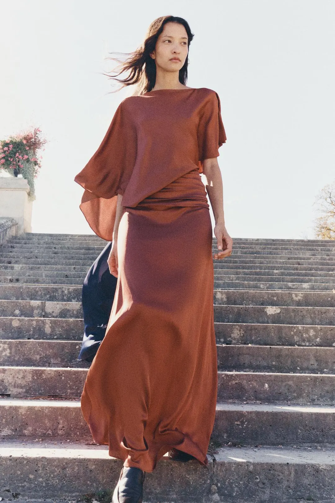 Платье длинное атласное ZW Collection, Zara