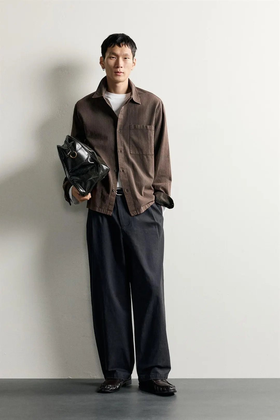 Рубашка в полоску с эффектом стирки, Zara