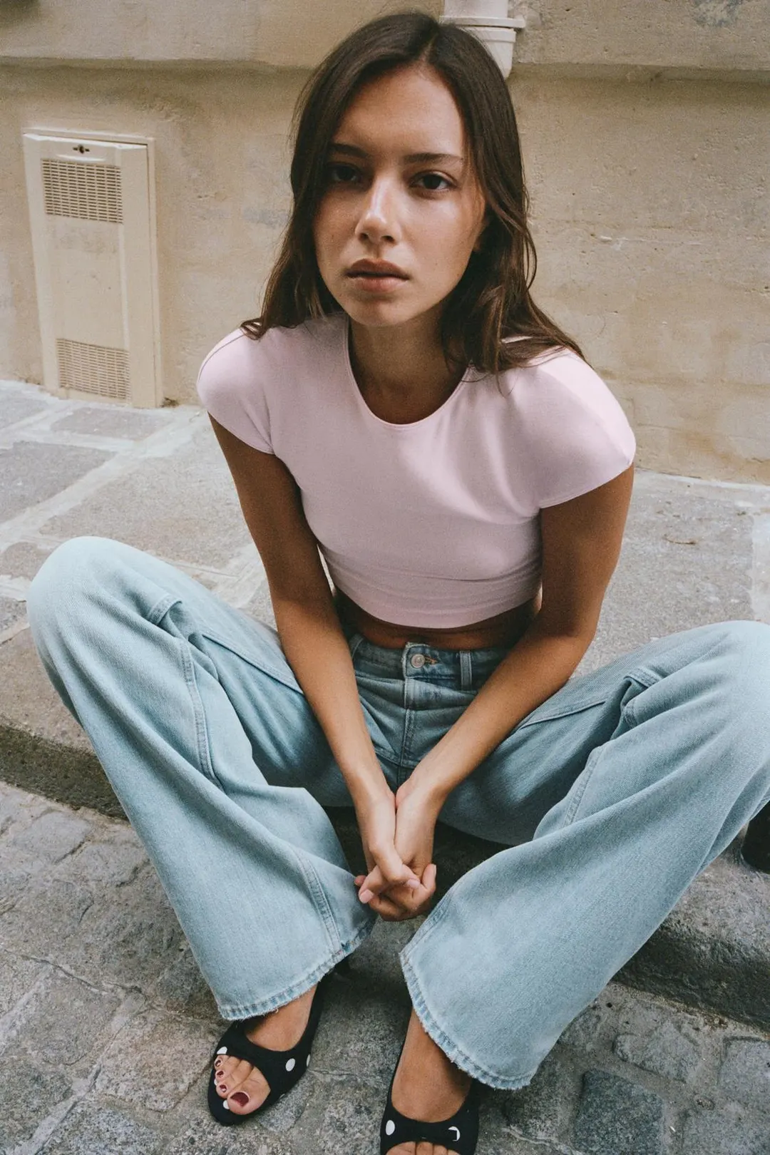 Джинсы TRF широкие с низкой посадкой, Zara
