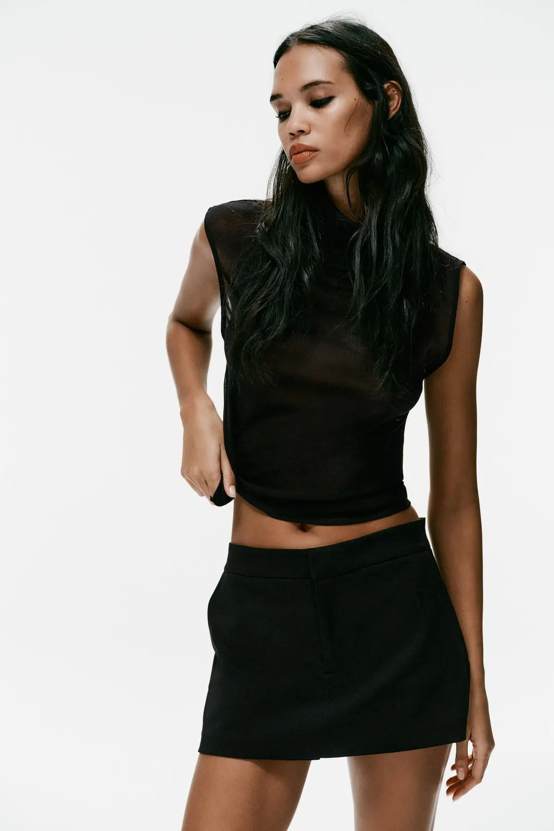 Топ с высоким воротником, Zara