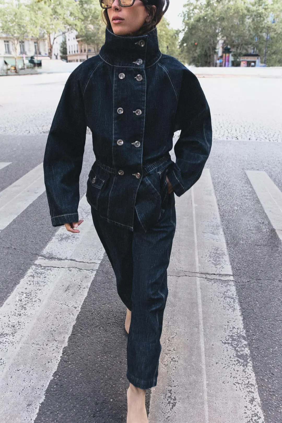 Куртка джинсовая с контрастной строчкой Z1975, Zara