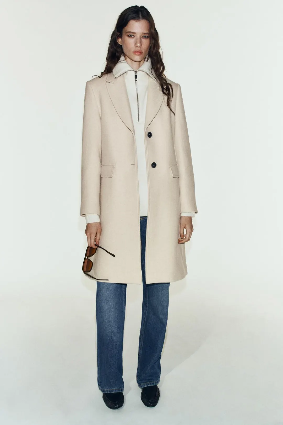 Пальто с подплечниками, Zara