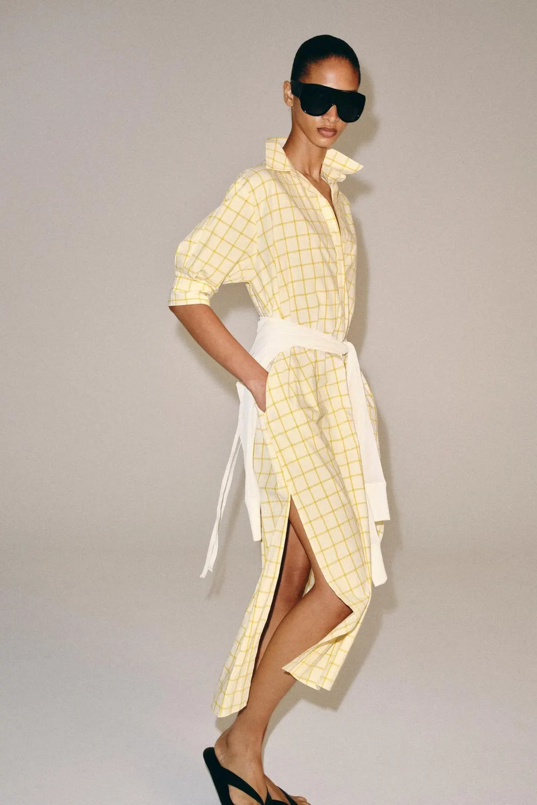 Платье-рубашка в клетку ZW Collection, Zara
