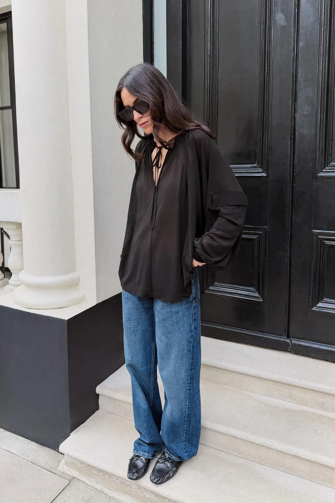 Рубашка объемного кроя из прозрачной ткани, Zara
