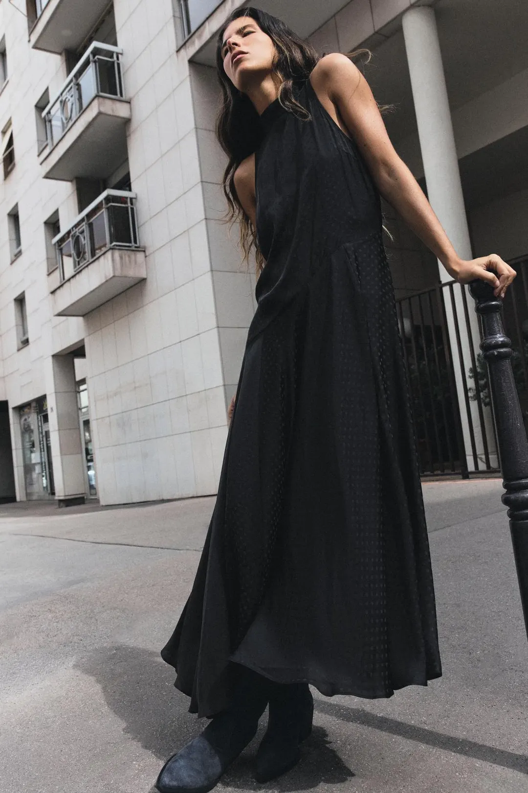 Длинное платье в горошек, Zara