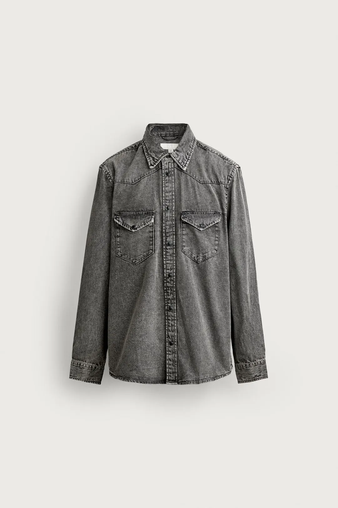 Джинсовая рубашка прямого кроя в стиле вестерн, Zara