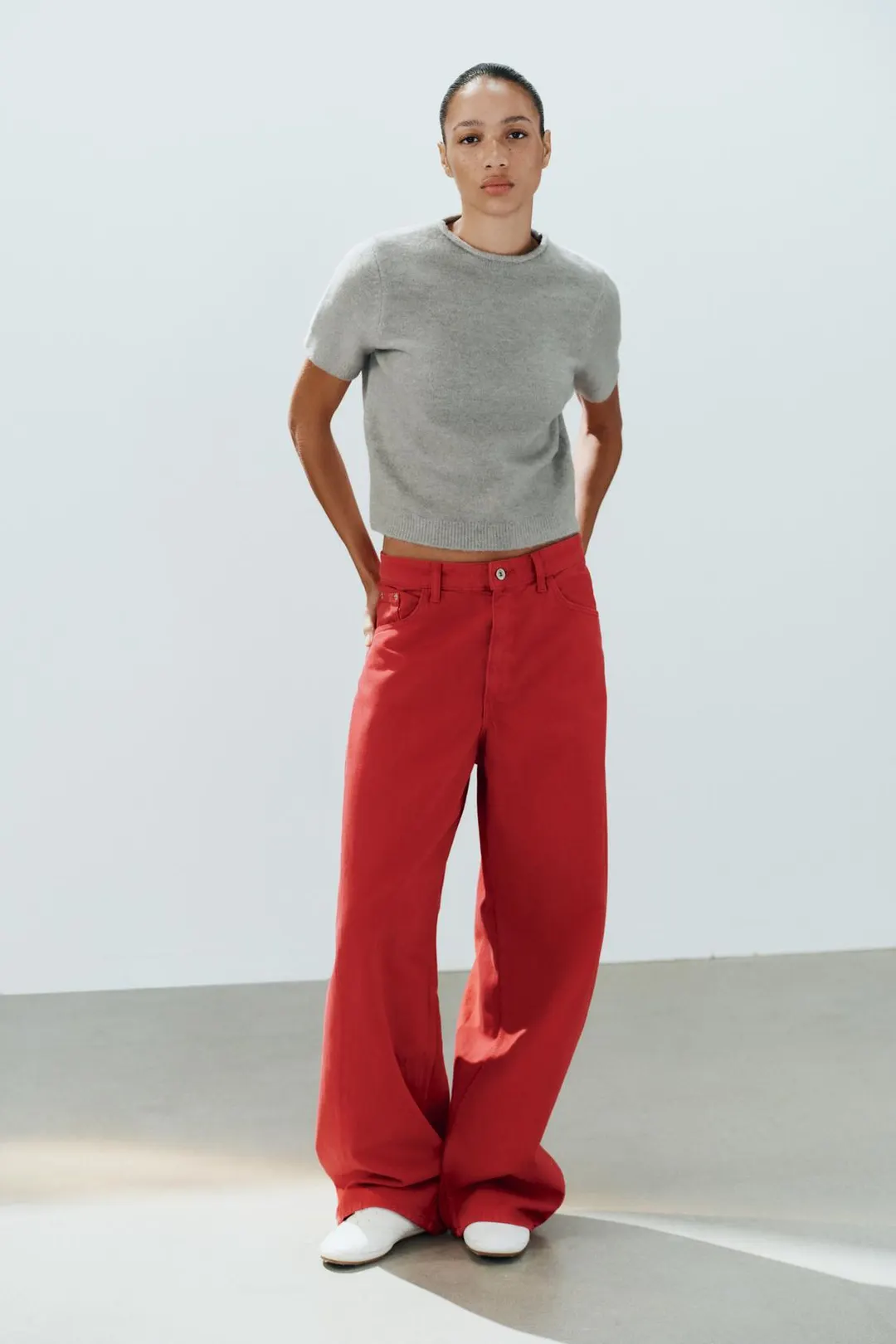 Джемпер из мягкого трикотажа с короткими рукавами, Zara