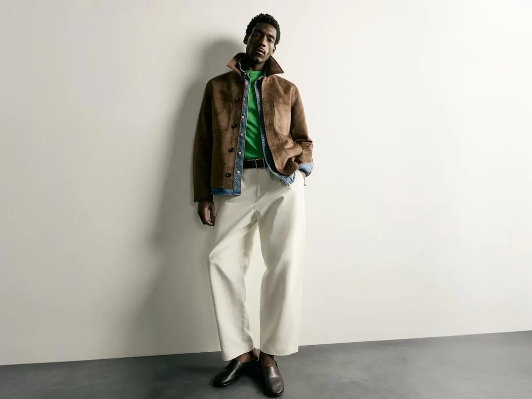 Рубашка стандартного кроя из искусственной замши, Zara