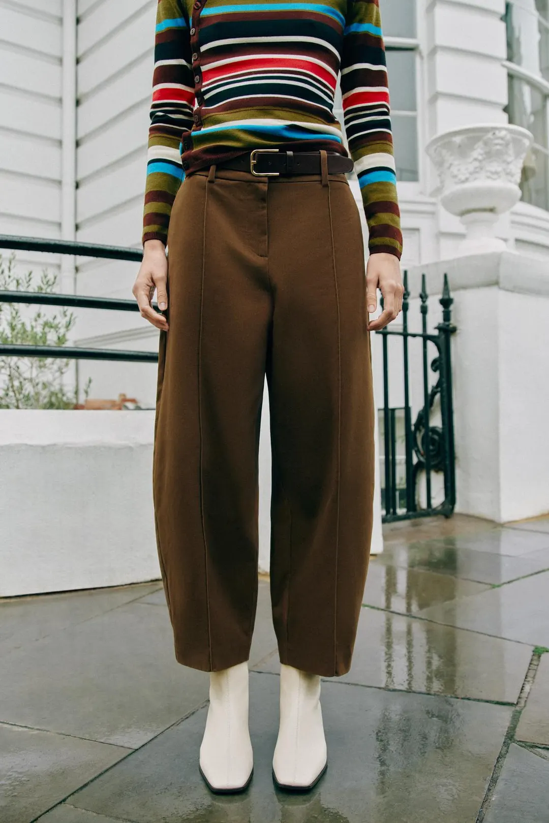 Брюки баллонного кроя с ремнем, Zara