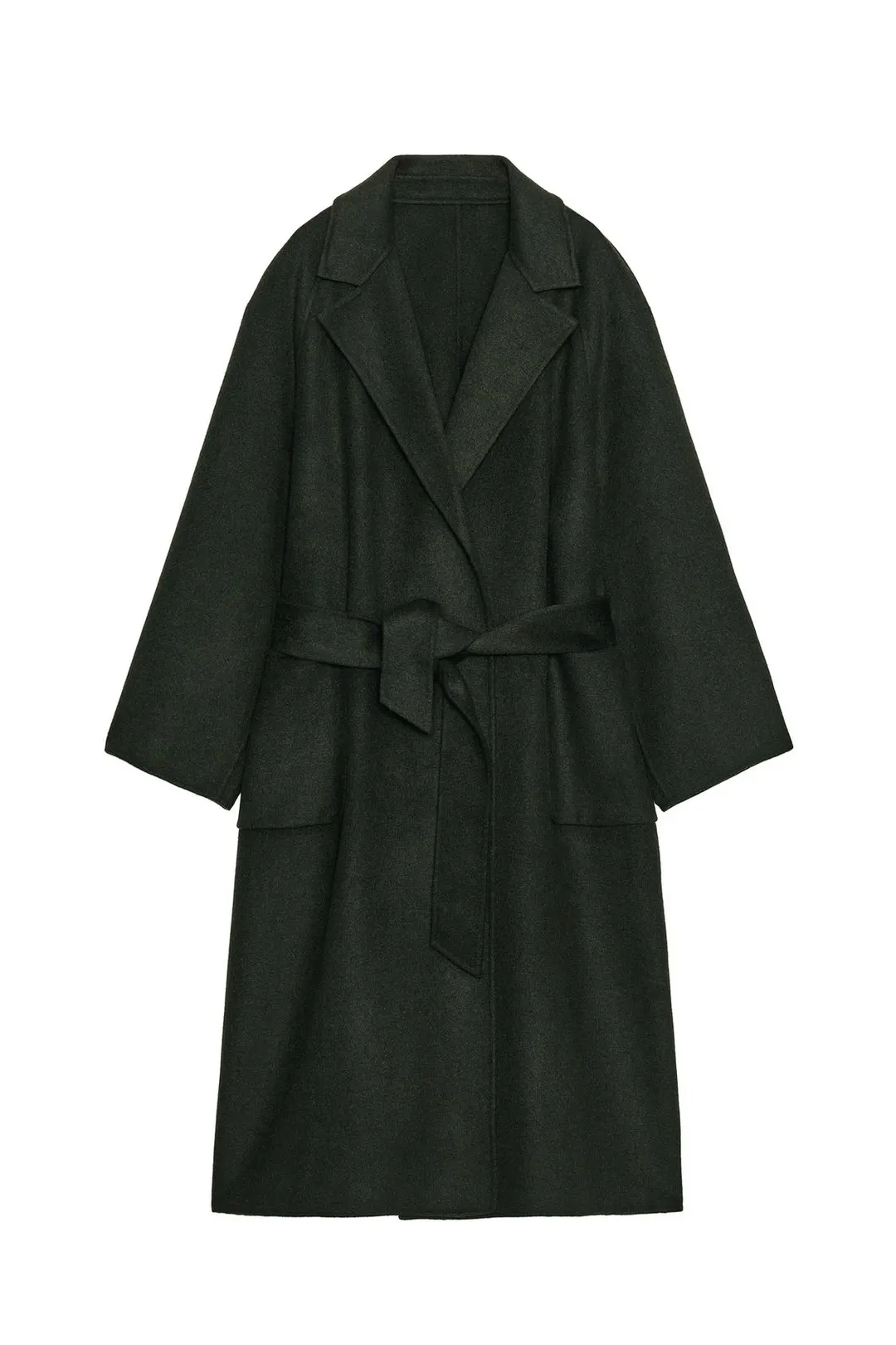Пальто из смесовой шерсти с поясом, Zara