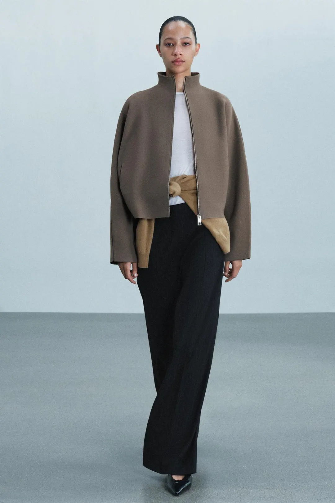 Вязаный жакет со сборками, Zara