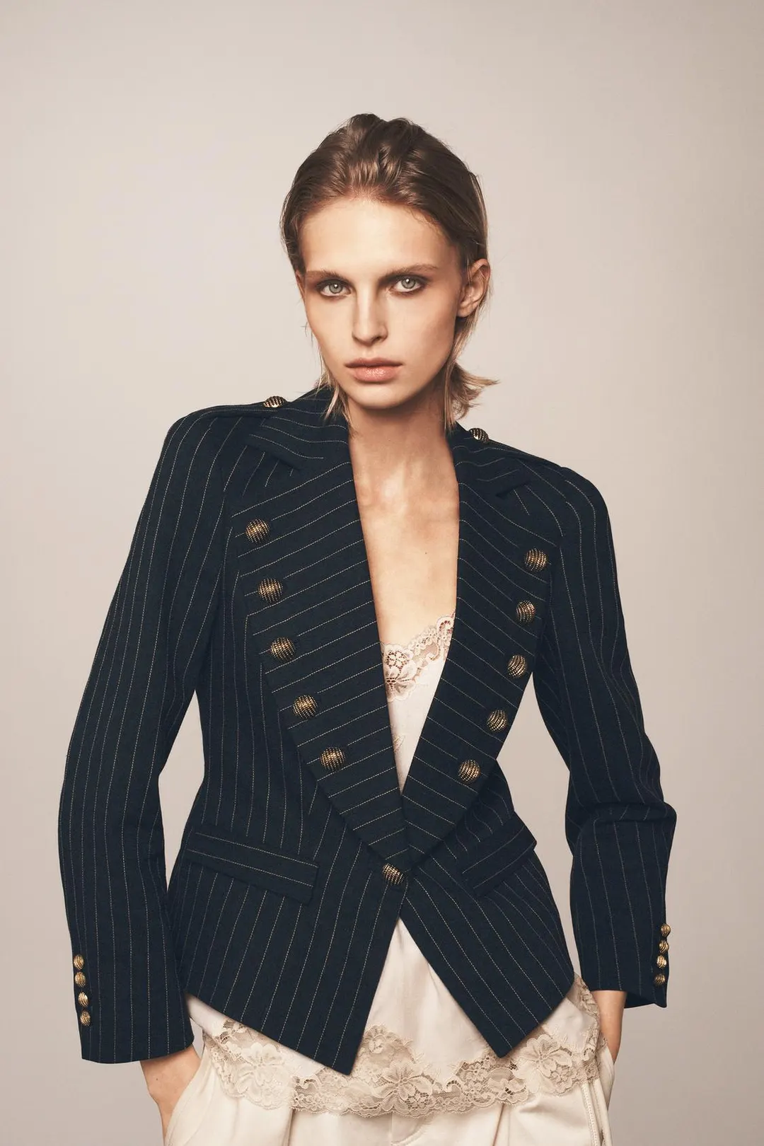 Блейзер в тонкую полоску THE ITEM ZARA WOMAN, Zara