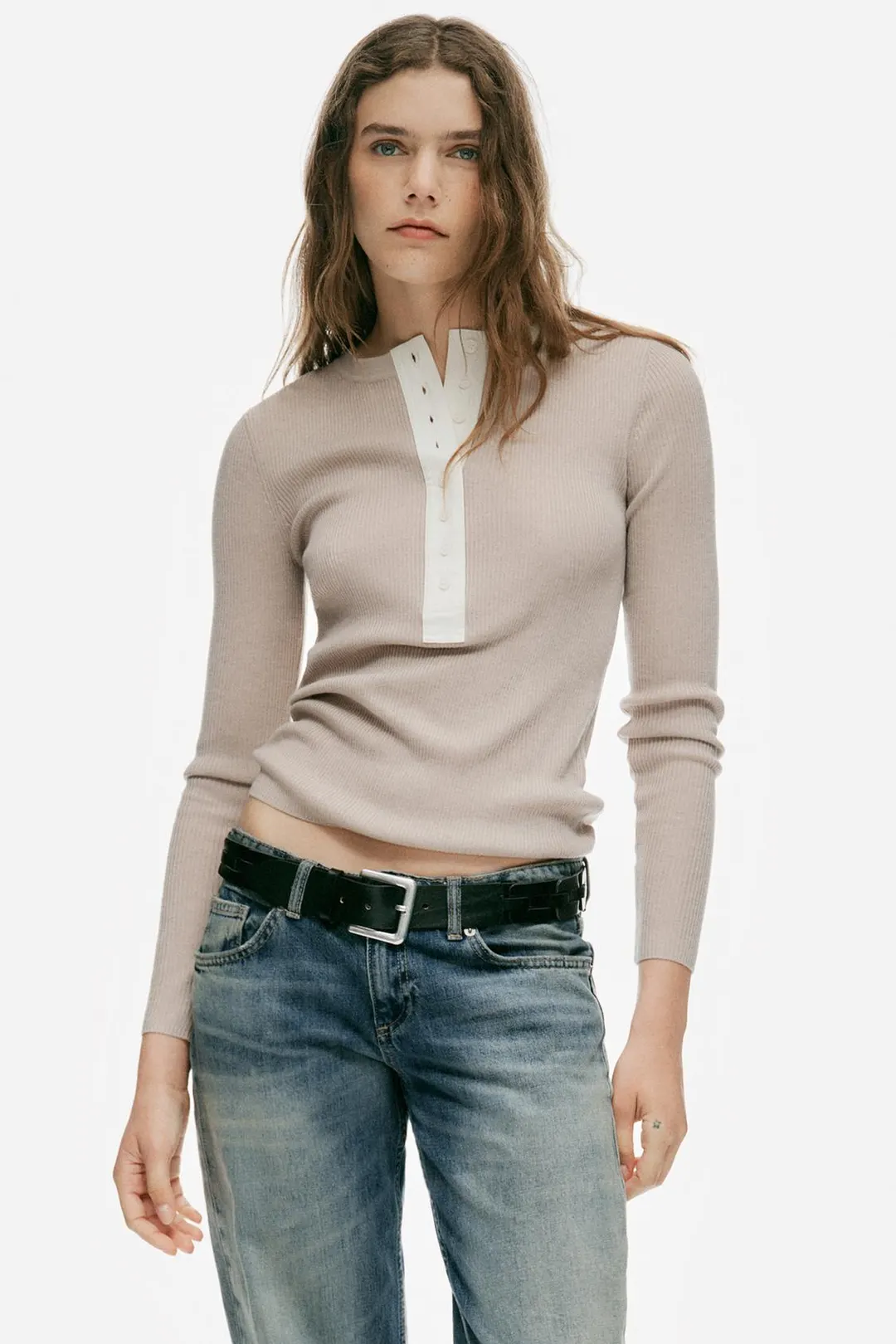 Джемпер из смесовой шерсти на пуговицах, Zara