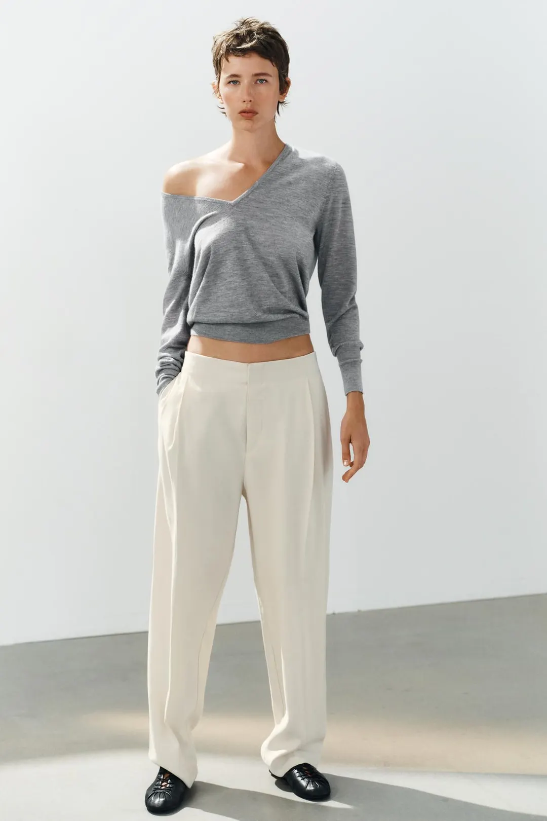 Струящиеся брюки со складками, Zara