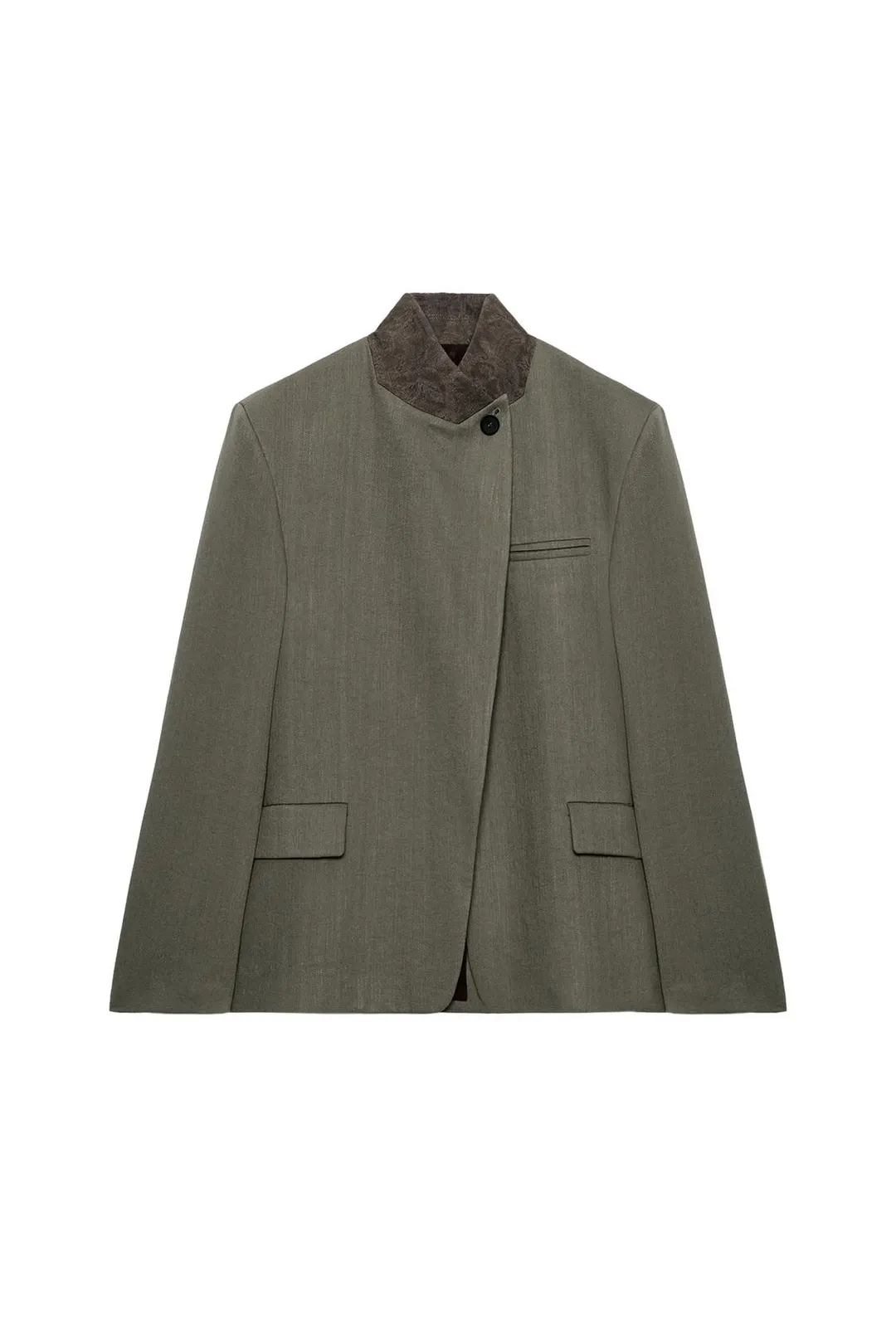 Блейзер с контрастным воротником ZW Collection, Zara