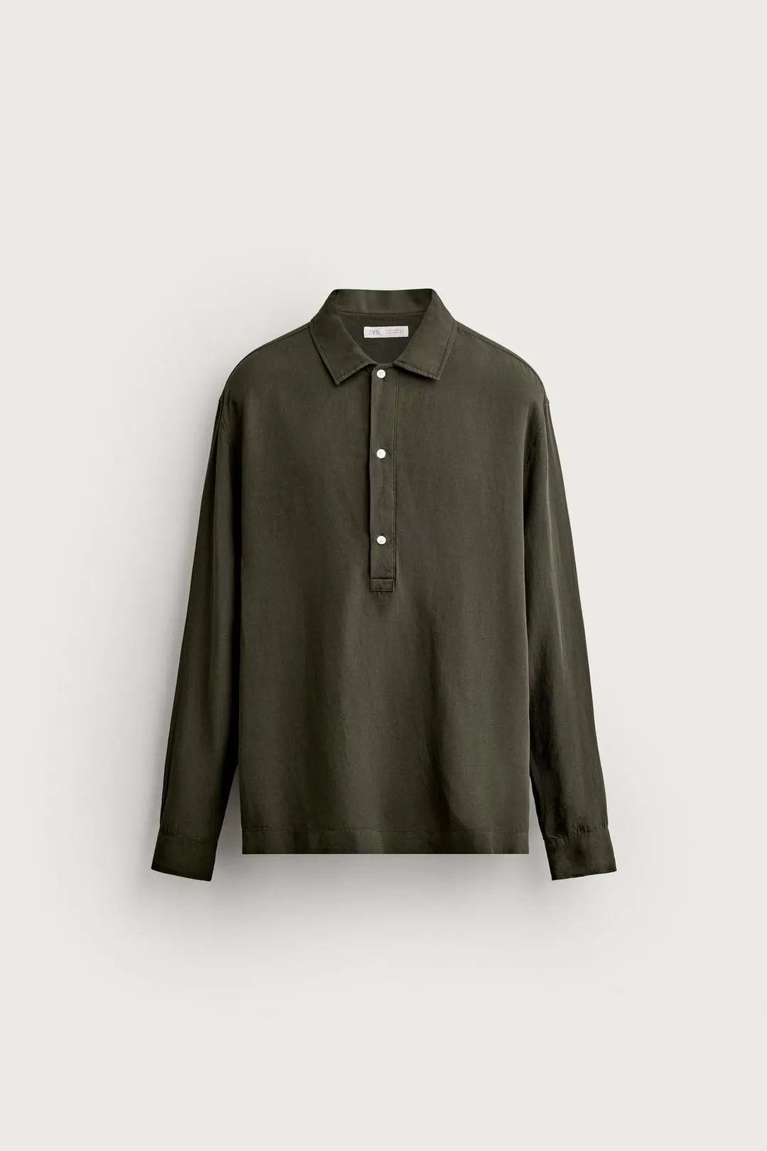 Поло стандартного кроя из вискозы и льна, Zara
