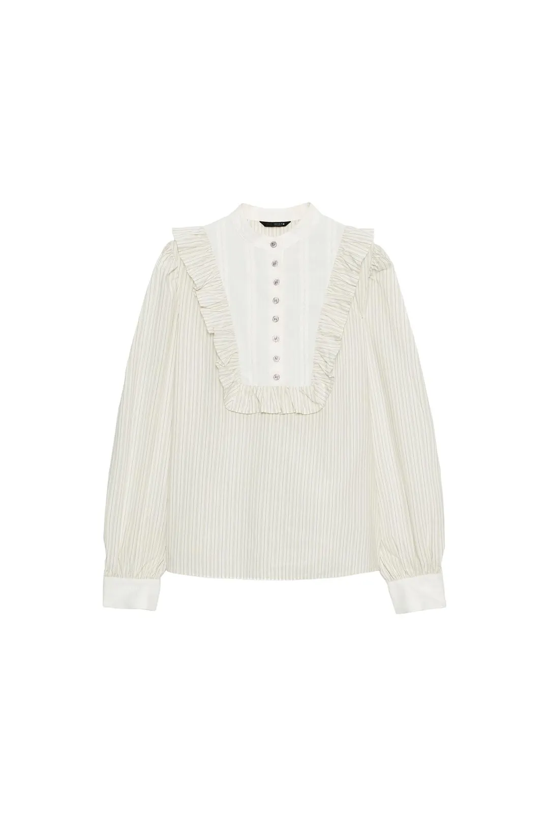 Блузка в полоску с оборками, Zara