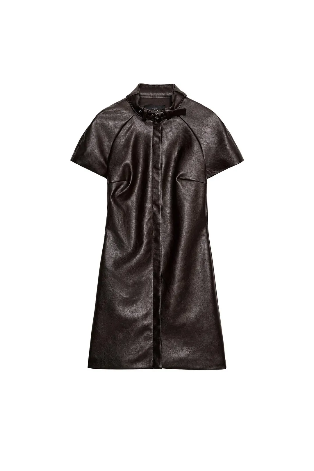 Платье мини под кожу с пряжкой, Zara