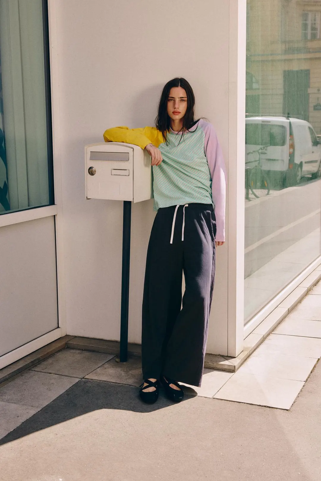 Трехцветная футболка из хлопка и льна, Zara