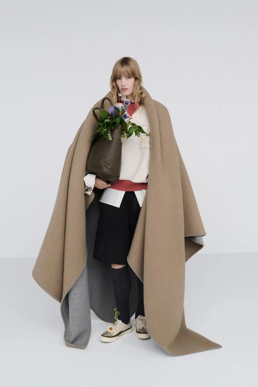 Бермуды джинсовые широкого кроя, Zara