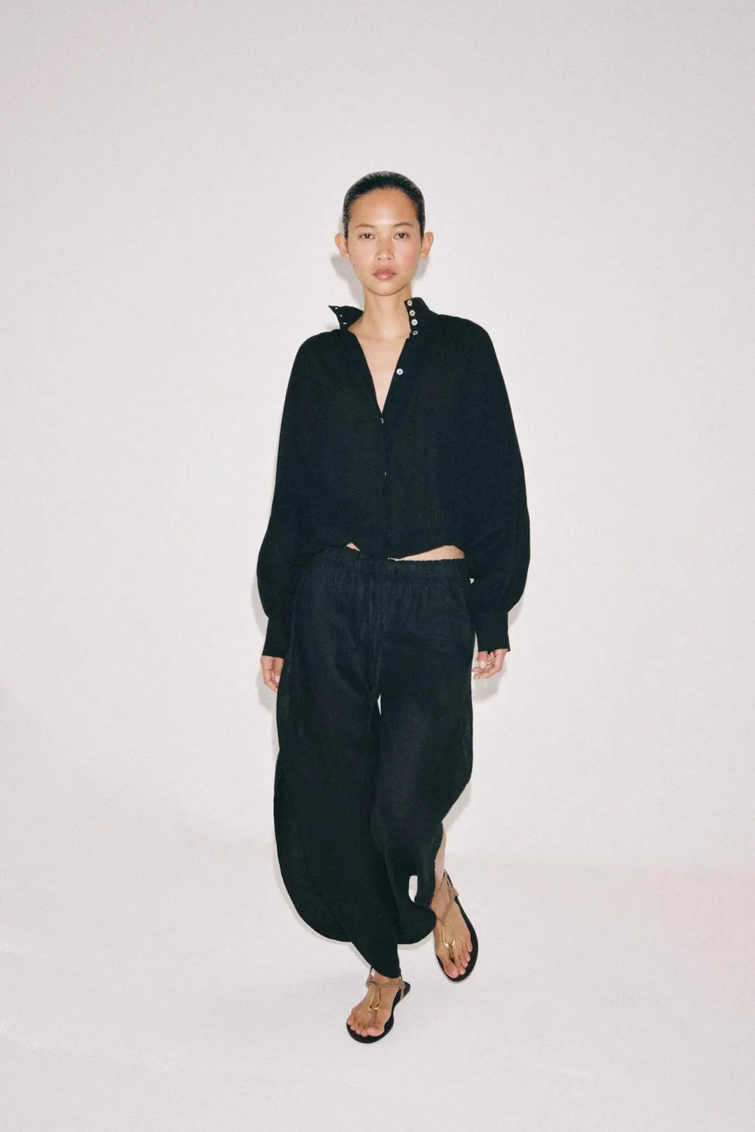 Рубашка с высоким воротником ZW Collection, Zara