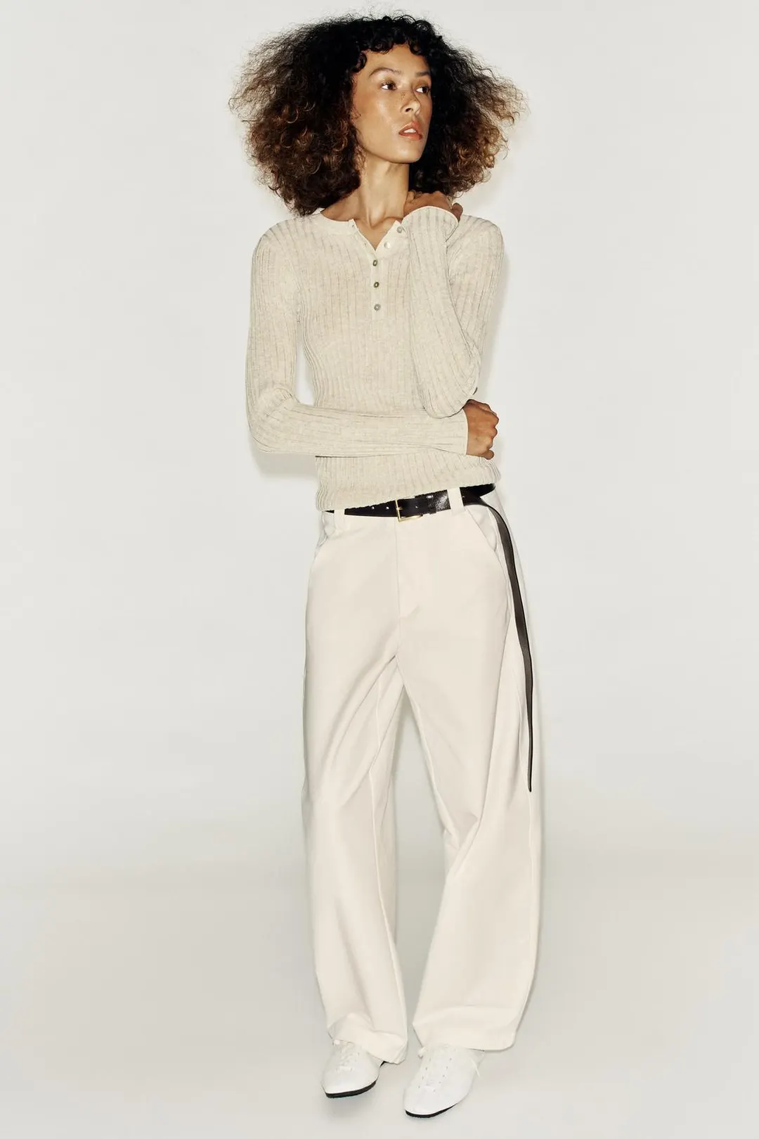 Футболка хенли на пуговицах, Zara